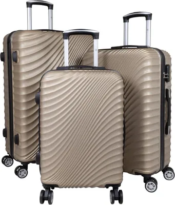 Produktbild von ABS Hartschalen Trolleyset 3tlg. Padua Champagner - Gr. M, L und XL