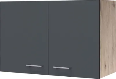Produktbild von Hängeschrank Küche - 80 cm breit - Basaltgrau Matt San Remo Eiche – Morena