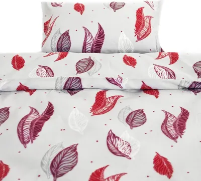 Obrázek produktu pro Fleecové ložní prádlo s motivem peří - útulné a měkké ze 100% polyesteru 155x220 cm