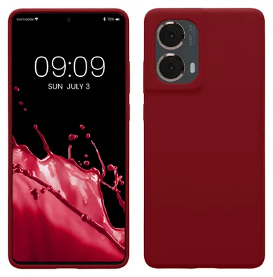 Produktbild von kwmobile Handyhülle für Motorola Moto G85 5G Hülle - Case Silikon - Kabelloses Laden - Schutzhülle Cover in Rhabarber Rot