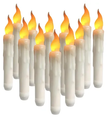 Image de Bougies LED, fonctionnant à piles, sans flamme, 12 pièces, 16,5 cm