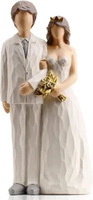 Produktbild von Famanu Figuren Handgemalt - Hochzeitspaar in Creme