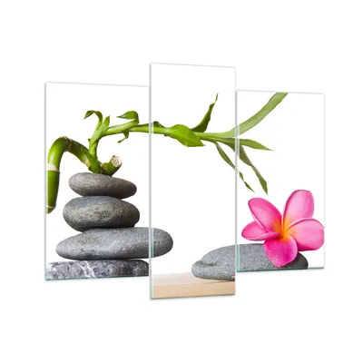 Produktbild von Bilder auf glas - Ruhig blume dekoration stein - 130x100cm - Glasbilder - Wandbilder - Kunstdruck - zum Aufhängen bereit - Wanddekoration aus Glas - Glas Bilder - Wandbild auf Glas - GCB130x100-2305