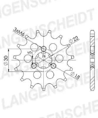 Produktbild von Ritzel Supersprox 520 - 13Z CST-1445:13|grobverzahnt 18,0/22,0