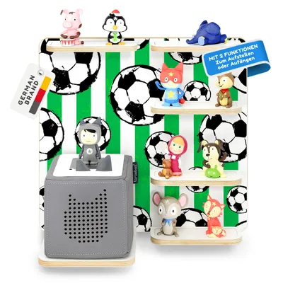 Produktbild von Fußball - stadtecken® Regal für Toniebox & Figuren – Wandregal – Ordnung & Aufbewahrung für Tonie-Hörfiguren