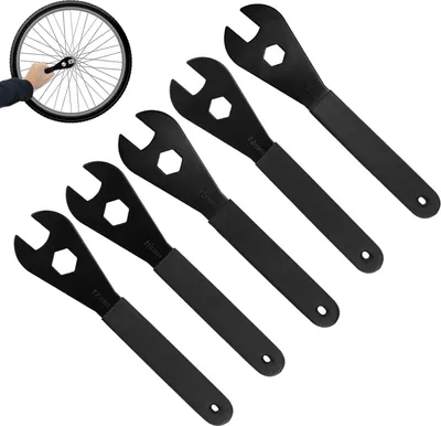 Produktbild von Konusschlüssel Set Fahrrad Nabenschlüssel Konusschlüssel 13/14/15/16/17 mm Satz Konenschlüssel Cone Wrench Kegelschlüssel für Fahrrad Kohlenstoffstahl Kegel Schraubenschlüssel Nabe Achse
