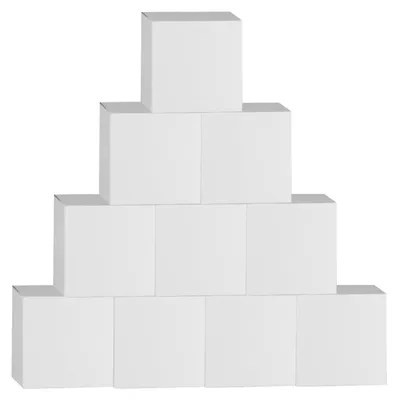 Productafbeelding van Set van 10 witte cadeauboxen 12x12x12 cm met deksel