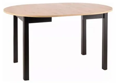 Image de Table à manger extensible "Dante" - Beige/Noir - L 102 x H 75 cm