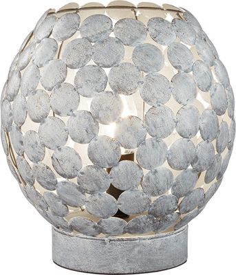 Vintagedesin Tischleuchte Kugel Metall Grau Anitk Nachttischlampen Schlafzimmer