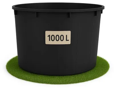 Produktbild von Ondis24 Regentonne 1000 Liter, Regenfass XXXL, Regenwassertank aus schwarzem Kunststoff, Wasserfass, Robust & UV-Beständig, Wasserspeicher Fass aus LDPE – Größe 1000L