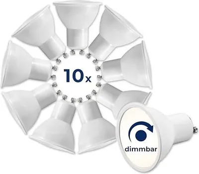 Produktbild von McShine - LED Strahler GU10 Neutralweiß | MS-60dimm | LED-Leuchtmittel 6W, 510lm 4000K, Abstrahlwinkel 120° PAR16 LED Lampe ersetzt 50W Halogen Leuchtmittel, 10 Stück