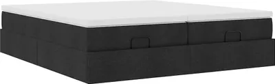 Produktbild von Ottoman-Bett mit Matratzen Schwarz 160x200 cm Stoff