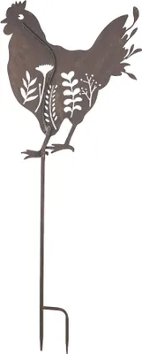 Produktbild von Clayre & Eef Gartenspieá Huhn 47x2x124 cm Braun Metall
