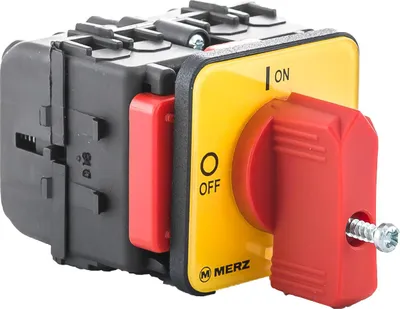 Productafbeelding van Nockenschakelaar 0-1, 16A, 3-polig, voor paneelmontage, kleine rode knop, geen vergrendeling, IP55