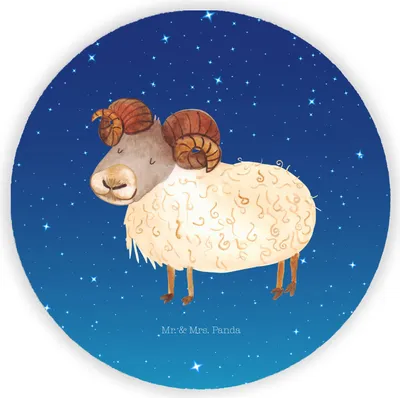 Produktbild von Mr. & Mrs. Panda Kühlschrankmagnet Sternzeichen Widder - Sternenhimmel Blau - Geschenk, pinnwand magnet, zettelhalter, Bock, für kühlschrank, Geburtstag März, April