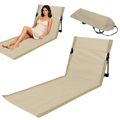 Image de Elzusha - Chaise de plage pliable avec dossier - Légère et portable, idéale pour les activités de plein air