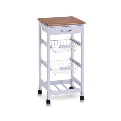 Immagine prodotto di Carrello da cucina Zeller, decoro bianco/legno, MDF