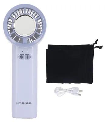 Produktbild von Handventilator mit 3 Geschwindigkeitsstufen, wiederaufladbar, tragbar, Halbleiter-Mini-Tischventilator mit Kühlkompressorfunktion für Reisen, Blau