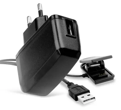 Immagine prodotto di subtel Caricabatteria + Cavo USB compatibile con Garmin Approach G10, S20 / Forerunner 30, 230, 235, 645, 645 Music, 735XT System Connector Caricatore 5V 1A Ricambio per smartwatch bracciale fitnes