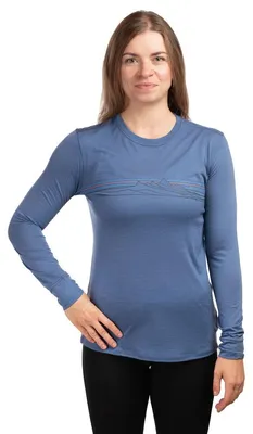 Produktbild von Damen-Klettershirt Patagonia L/S Cap Cool Merino Graphic, blau, Größe S