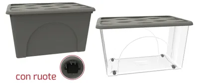 Zdjęcie produktu dla POJEMNIK WIELOFUNKCYJNY „STORAGE BOX” 60 l, – kolor szary