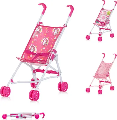 Produktbild von Chipolino Puppenbuggy Lily klappbar, Doppelräder, ab 3 Jahren, Schiebehöhe 57 cm pink