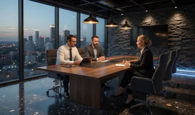 Produktbild von Eleganter Konferenztisch Besprechungstisch Chefzimmer Tisch Braun