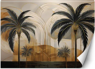 Produktbild von Vlies fototapete Palmen Tropische Landschaft 300x210 cm Feeby Beige inkl. Kleber einfache Montage