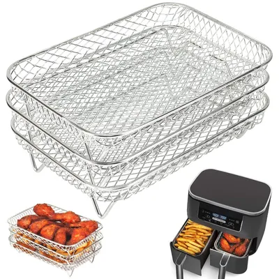 Immagine prodotto di Set professionale 3-in-1 per friggitrici ad aria, griglia per friggitrice ad aria, accessori per friggitrice ad aria