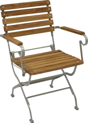 Produktbild von DEGAMO Gartensessel Klappsessel Gartenstuhl PASSAU mit Armlehnen, Gestell Flachstahl verzinkt und pulverbeschichtet, Belattung Robinie