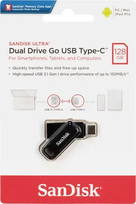 Produktbild von SanDisk SDDDC3-128G-G46 Ultra Dual DriveGo 128GB USB Type C Flash