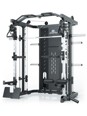 Produktbild von ATLETICA SWAT Multipresse | Classic Version | Basic |All-in-one Kraftstation mit 226cm Höhe | Smith Machine & Dualer Kabelzug mit 2x50kg Steckgewichte