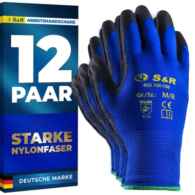 Produktbild von S&R Arbeitshandschuhe Herren, Handschuhe Arbeitshandschuhe, Gartenhandschuhe, Schutzhandschuhe, Mechaniker Handschuhe, Montagehandschuhe, Sicherheitshandschuhe, Arbeitsschutzhandschuhe, Work gloves