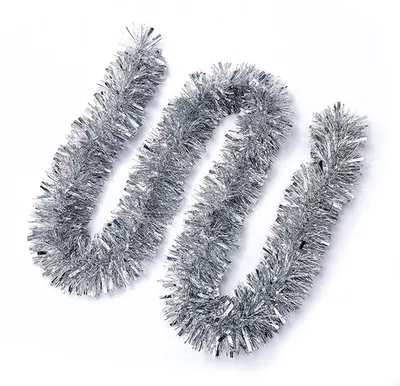 Produktbild von Weihnachtsgirlande Lametta 3 Stück 2M Metallic Glitzernd Silber