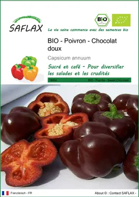 Image de SAFLAX  -- Poivron - Chocolat doux - 10 graines - Capsicum