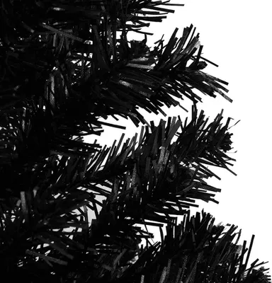 Produktbild von vidaXL Künstlicher Weihnachtsbaum Beleuchtung & Kugeln Schwarz 180 cm