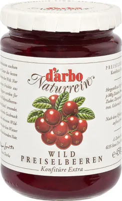 Image de Confiture d'airelles sauvages Darbo Extra pure 450g
