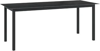 Productafbeelding van Tuintafel, eettafel, tuinmeubels, eettafel, balkon tafel, keukentafel, eettafel, balkonmeubels, eettafel, buitentafel, feesttafel, zwart, 190x90x74 cm, aluminium en glas