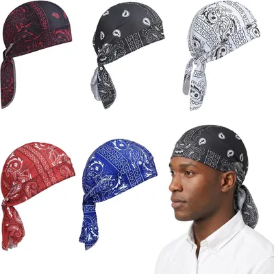 Imagen del producto de Conjunto de 5 pañuelos para el pelo, elásticos, transpirables, estilo pirata, versátiles