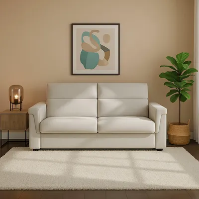 Immagine prodotto di Biscossi - Divano Letto 2 Posti, 205x95 cm Beige, Sfoderabile Italy