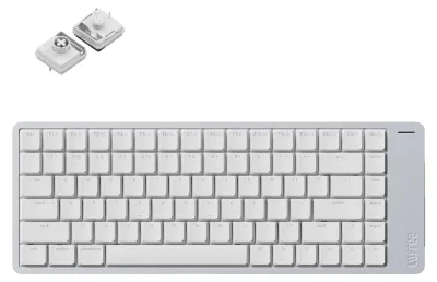 Produktbild von Lofree Flow 2 84 Kabellose Mechanische Tastatur Low-Profile US-Layout, 2.4GHz / Bluetooth 5.3 / USB-C, Silver / Surfer Switches