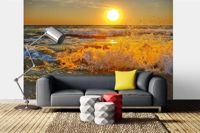 Produktbild von Vlies Fototapete SONNENAUFGANG ÜBER DEM MEER 375 x 250 cm (inkl. Kleister) - Vlies Tapete, Wandtapete, Wandbilder - Tapete für Wohnzimmer Schlafzimmer, Büro, Küche - Montagefertig