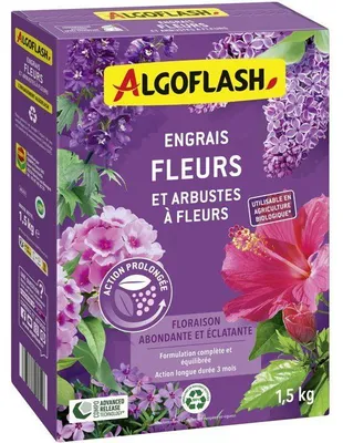 Immagine prodotto di Fertilizzante per fiori, ALGOFLASH Naturasol, per fiori e arbusti ornamentali, 1,5 kg, UAB