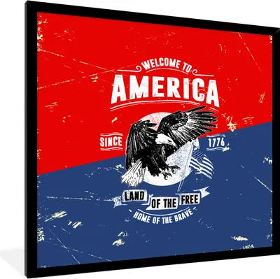 Produktbild von MuchoWow® MuchoWow® Gerahmtes Poster Jahrgang - Vogel - Amerika 40x40 cm - Poster mit zchwarzem Bilderrahmen - Mit Rahmen - Wanddekoration Schlafzimmer