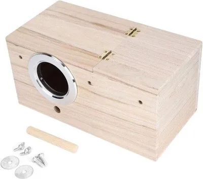 Produktbild von Famanu Vogelkweekbox Holz Vogelhaus mit Ruheplatz - 15 x 15 x 29 cm rechte Öffnung