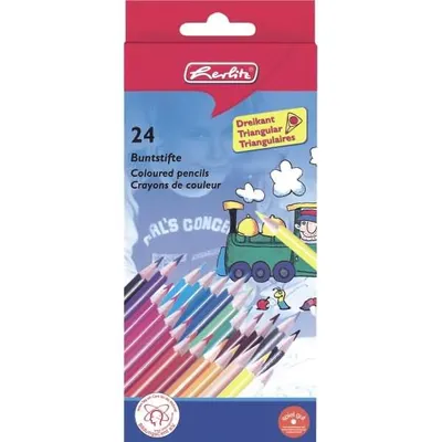 Immagine prodotto di matite colorate triangolari herlitz, confezione da 24 pezzi