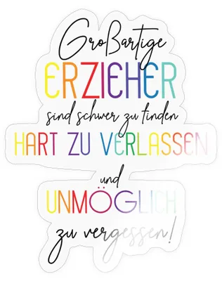 Produktbild von Spreadshirt Großartige Erzieher Abschied Sticker Aufkleber, 10 x 10 cm, Transparent glänzend