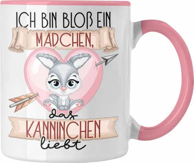 Produktbild von Trendation - Kaninchen Tasse Geschenk Frauen Ich Bin Bloß Ein Mädchen Das Kaninchen Liebt Hasen Kaninchen-Liebhaberin Geschenk Spruch Geburtstag (Rosa)