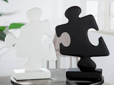 Produktbild von Gilde Skulptur "Puzzle" auf Base Kunstharz weiß 37158
