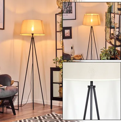 Produktbild von Schiavonea Stehlampe aus Metall/Stoff in Schwarz/Beige/Weiß